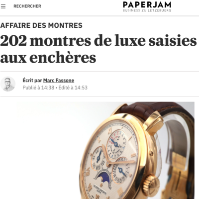 PAPERJAM Watch affair 202 seized luxury watches to be auctioned