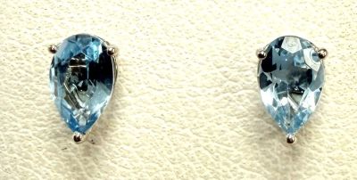 Paire de boutons d'oreilles - Topazes poire