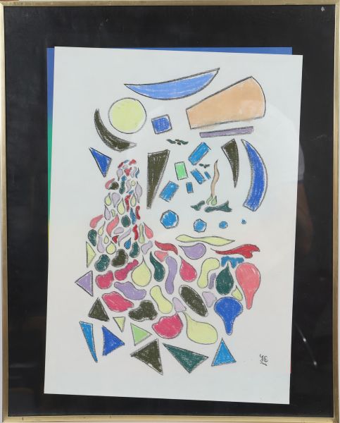 Oeuvre abstraite - Fusain et pastel