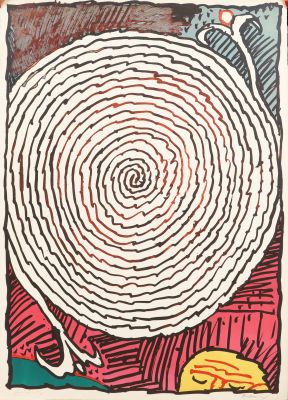 Pierre Alechinsky (1927-)”Labyrinthe d’apparat IV”
