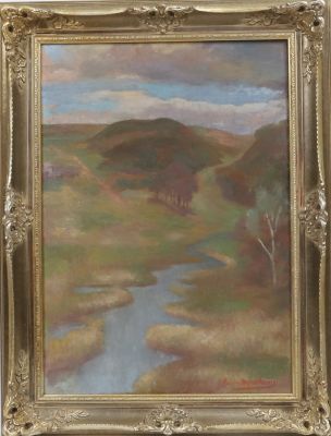 Guido Oppenheim (1862-1942) - Vue de campagne au ruisseau