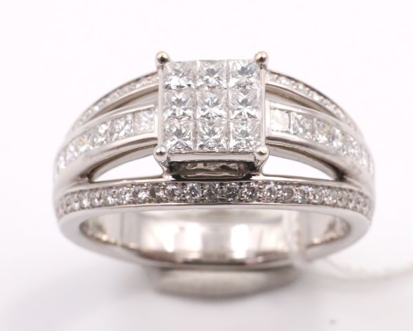 Bague or blanc triple anneau