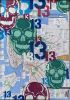 Skull 13, acrylique, pochoir et aérosol sur New York City Map.