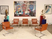 Suite de 5 fauteuils dans le goût du modèle BRNO de Knoll