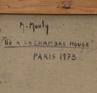 Marcel Mouly (1918 - 2008) ”Nu à la chambre rouge“