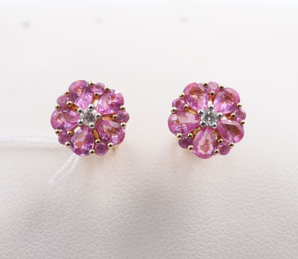 Paire de boutons d'oreilles fleurs 