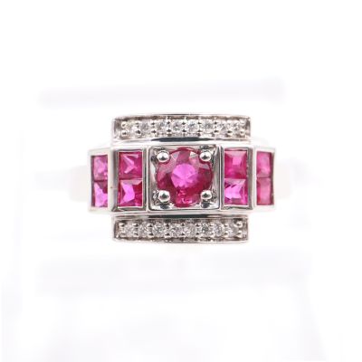 Bague Tank en or blanc 18K