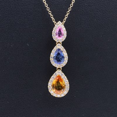Collier chute de saphirs
