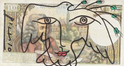 Pablo Picasso (1881-1973) d'après - Billet 10 Francs Voltaire