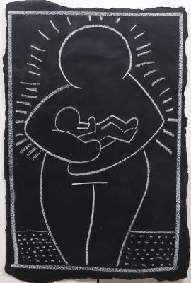 Rare Subway Drawing - Keith Haring (1958-1990) Attribué à