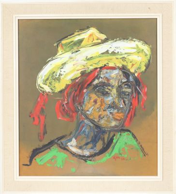 GER MAAS (1931-2020) “Le chapeau d’été aux rubans rouge”