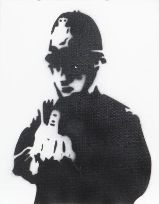 Dismaland le policier Banksy 