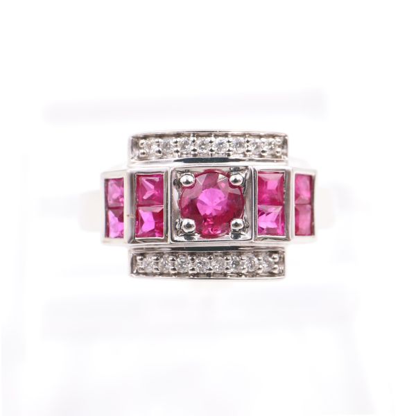 Bague Tank en or blanc 18K