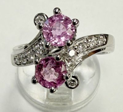 Bague Toi et moi - Saphirs roses