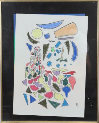 Oeuvre abstraite - Fusain et pastel