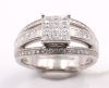Bague or blanc triple anneau