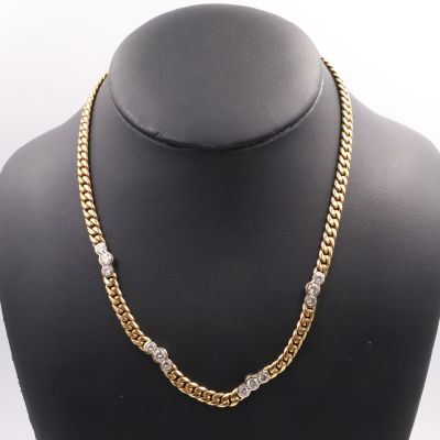 Collier Or jaune 18k et brillants