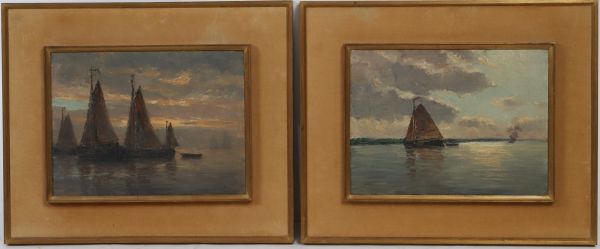 Paire de Marines de Romain Steppe (1859-1927)