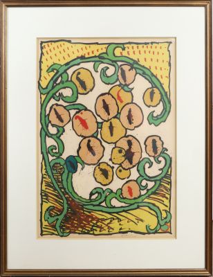 Pierre Alechinsky (1927-)”Labyrinthe d’apparat I”