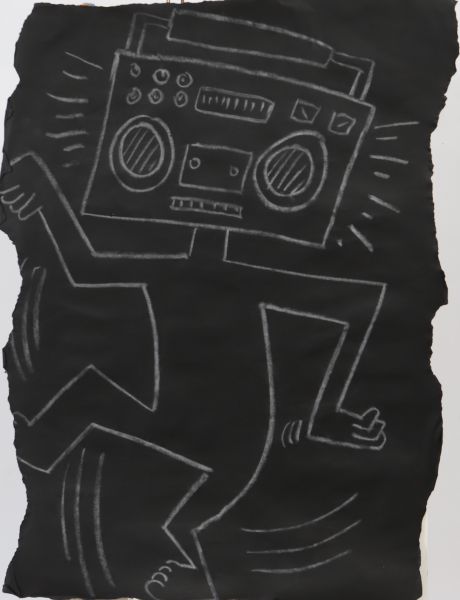 Subway Drawing - Keith Haring (1958-1990) Attribué à