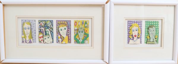 « Drink Drink and be merry » et « À couple of birds » de James Rizzi (1950-2011)