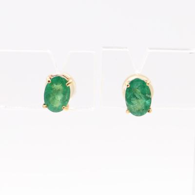 Paire de boutons d'oreilles - Emeraude