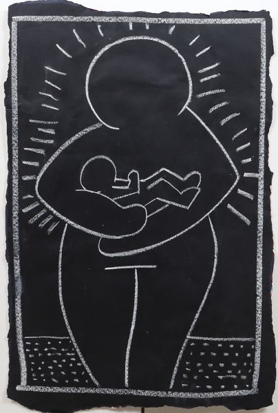 Rare Subway Drawing - Keith Haring (1958-1990) Attribué à