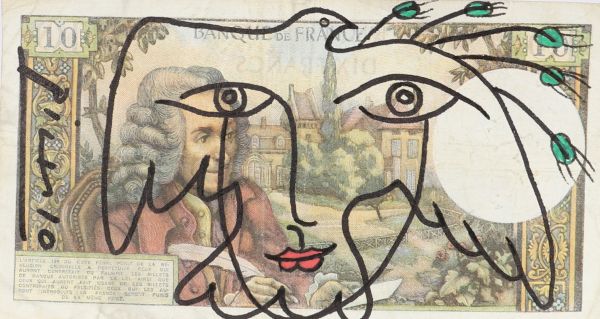 Pablo Picasso (1881-1973) d'après - Billet 10 Francs Voltaire