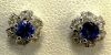 Jolie paire de boutons d'oreilles - Saphir