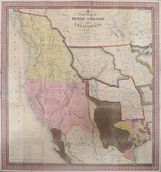 New Map of TEXAS OREGON and California