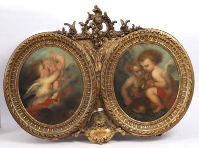 Paire de tableaux XIXème siècle « Jalousie »