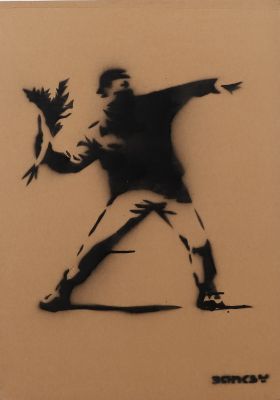 Banksy - d'après-  “Flower Thrower” - Dismaland