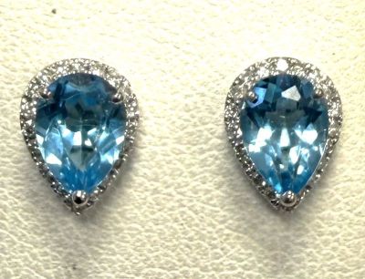 Paire de boutons d'oreilles Topazes