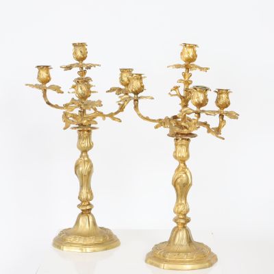 Paire de candélabres rocaille