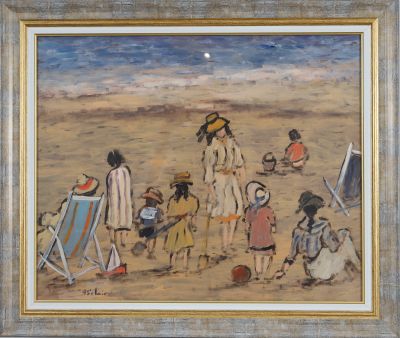 Henri St Clair (1899-1990) Attr. - Scène de plage