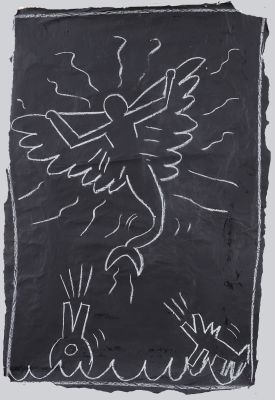 Subway Drawing - Keith Haring (1958-1990) Attribué à