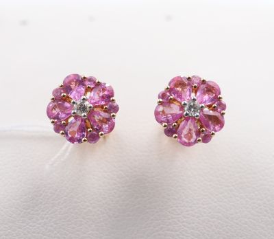 Paire de boutons d'oreilles fleurs 