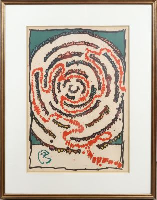 Pierre Alechinsky (1927-)”Labyrinthe d’apparat V”