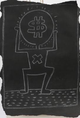 Subway Drawing - Keith Haring (1958-1990) Attribué à