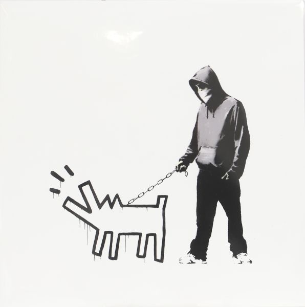 Keith Haring (1958-1990)  & Banksy d'après (blanc)