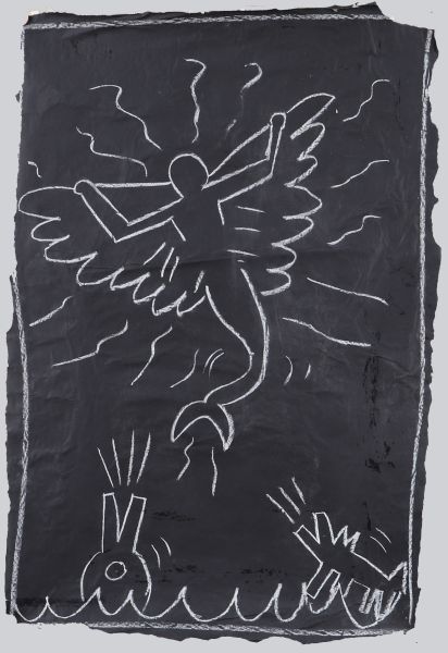 Subway Drawing - Keith Haring (1958-1990) Attribué à