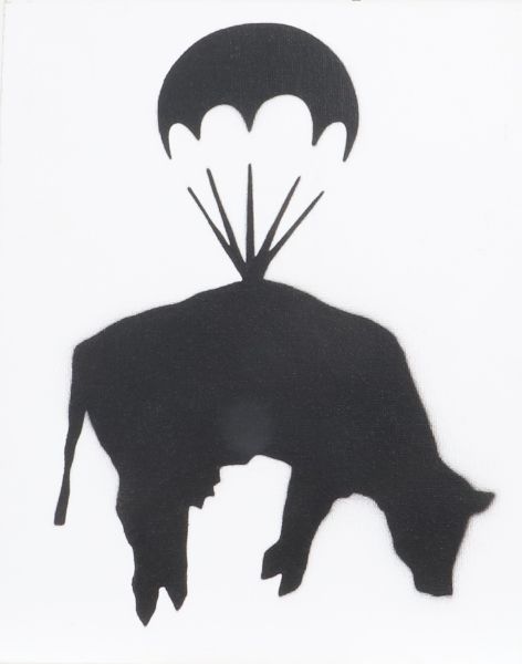 Dismaland la vache parachutée Banksy 