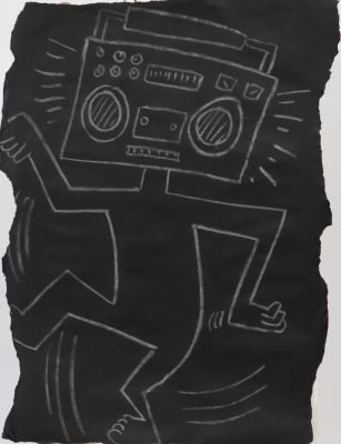 Subway Drawing - Keith Haring (1958-1990) Attribué à