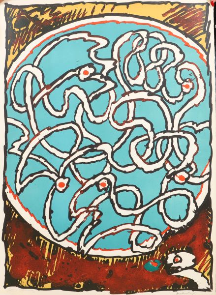 Pierre Alechinsky (1927-)”Labyrinthe d’apparat III”