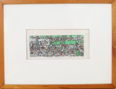 « Waiting to play golf » de James Rizzi (1950-2011)