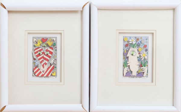 « Flower pot Head » et « Miss Heart » de James Rizzi (1950-2011)