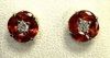 Paire de boutons d'oreilles Saphirs orange