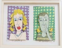 « Drink Drink and be merry » et « À couple of birds » de James Rizzi (1950-2011)