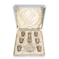 Coffret service en crystal et argent massif