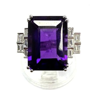Importante bague de style Art Déco - Améthyste